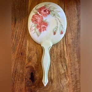Vintage hand painted hand mirror